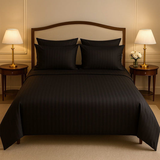 Black Satin Stripe - Bedsheet